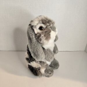 Living Nature Gray Lop Eared Realistic Bunny Rabbit Plush Stuffed Animal Toy 8"